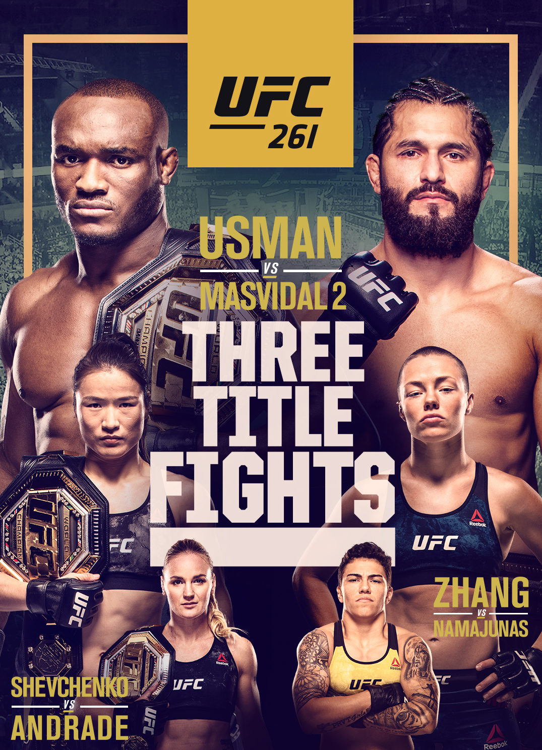 UFC - USMAN vs Masvidal Three Title Fights
